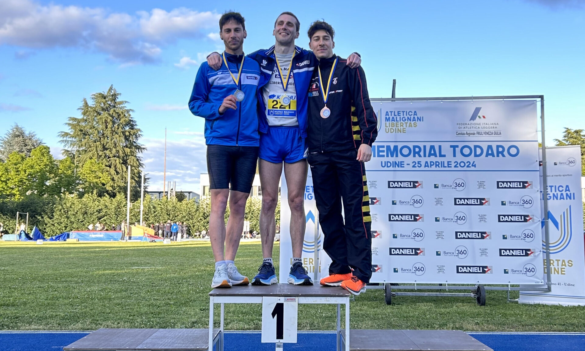 Uno dei podi del Memorial Todaro di atletica leggera