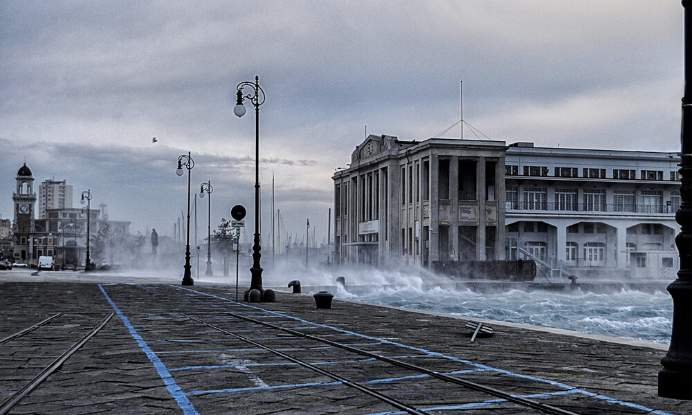 Trieste durante una giornata di Bora