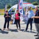 L'assessore regionale Cristina Amirante, al centro, durante il sopralluogo al cantiere sul monte Zoncolan - Riqualificazione viabilità del Monte Zoncolan, lavori a buon punto