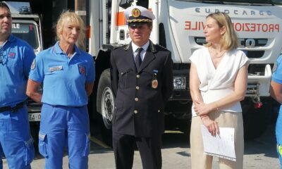 Milvia Chersi, Paolo Jerman e Caterina De Gavardo alla celebrazione dei 40 anni dei volontari della Protezione Civile