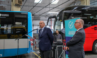 Roberto Dipiazza alla presentazione dei nuovi autobus elettrici