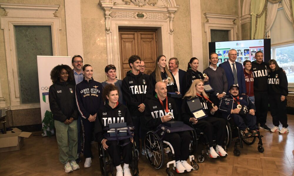 Gli atleti alla Festa Olimpica