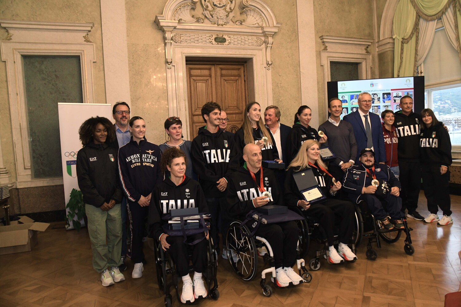 Gli atleti alla Festa Olimpica