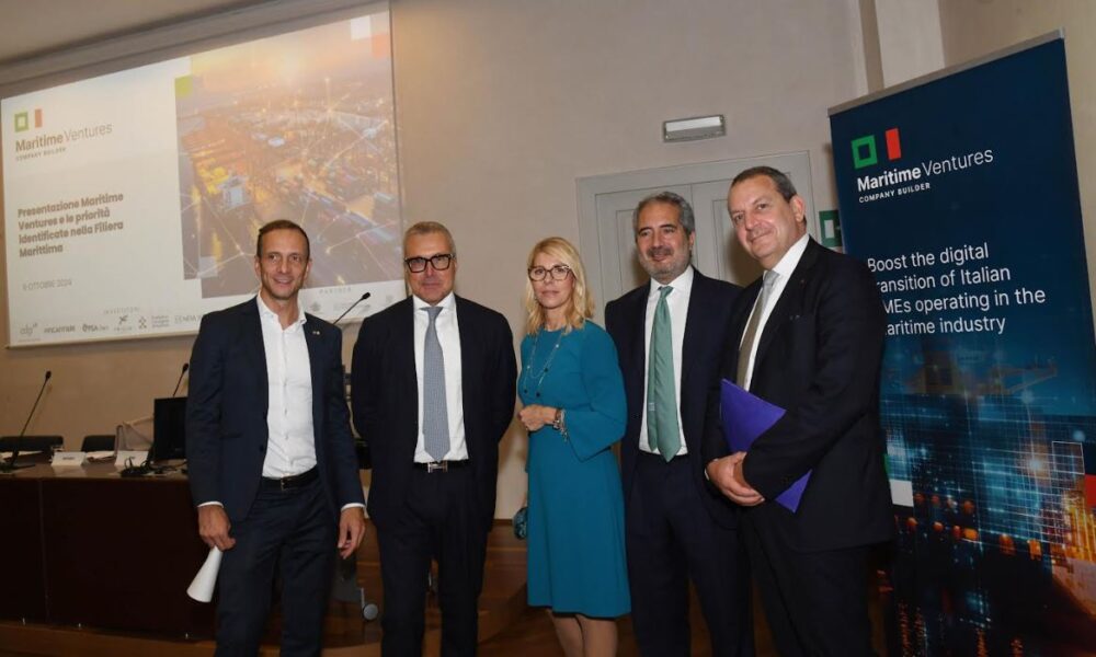 Il governatore Massimiliano Fedriga e l'assessore Sergio Emidio Bini alla presentazione del progetto Maritime Ventures