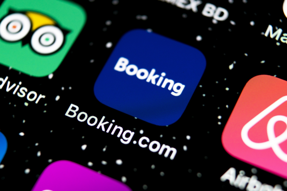 Icona di Booking.com su smartphone