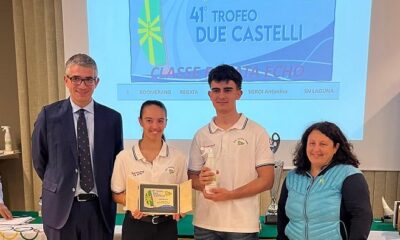 Un momento delle premiazioni del 41.mo Trofeo due castelli di vela