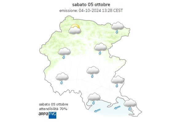 Meteo sabato 5 ottobre 2024