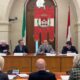 Un momento dell'incontro di oggi in Municipio a Pordenone per la sigla dell'accordo, alla presenza del Governatore Massimiliano Fedriga