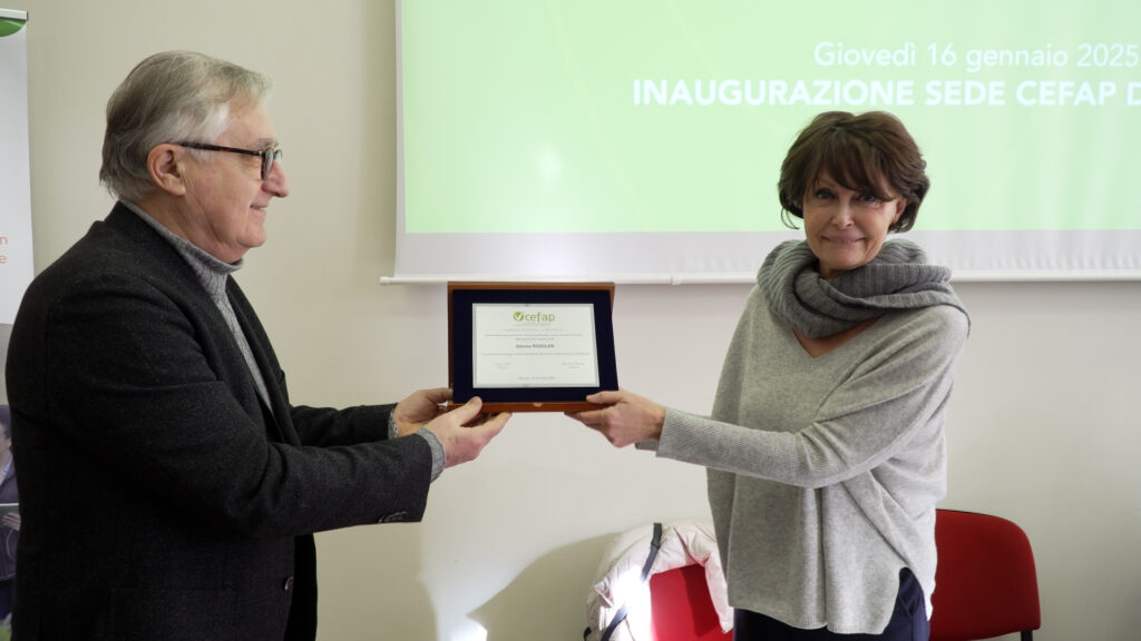 L'assessore regionale Alessia Rosolen con il presidente del Cefap Sergio Vello all'inaugurazione della nuova sede del Cefap