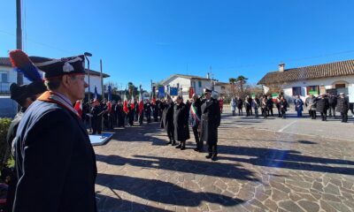 Un momento della cerimonia in memoria del carabiniere Enea Codotto a Gorgo di Latisana