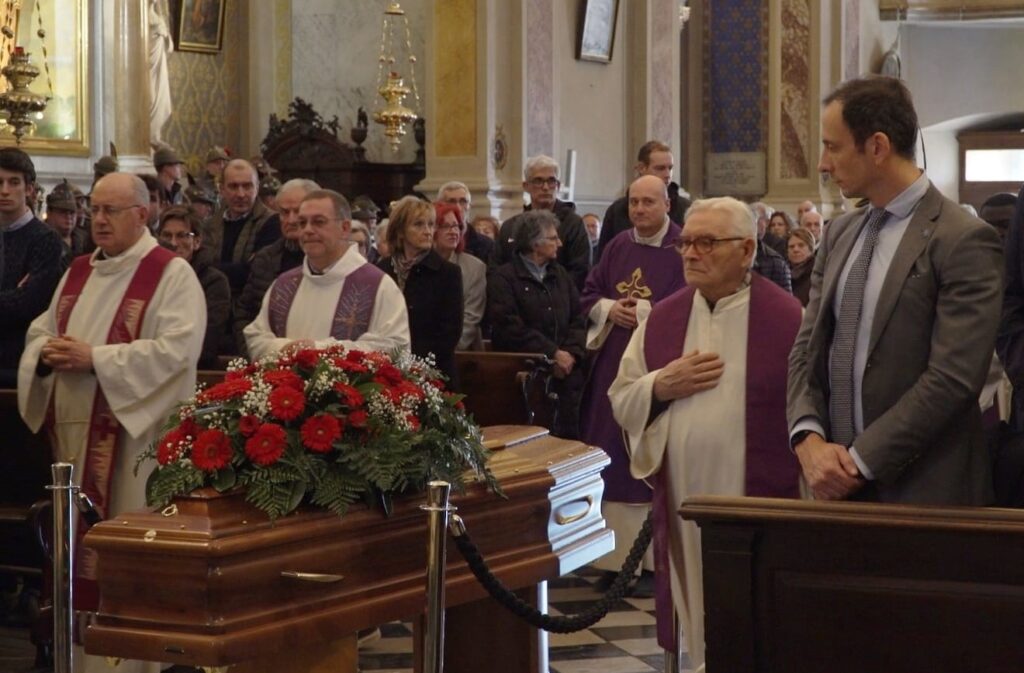 Il governatore della Regione Massimiliano Fedriga a Cormons al funerale di Bruno Pizzul